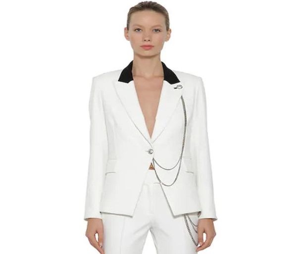 

new women blazers white single button classic suit jacket office lady slim formal outwear work coat p7885106846, White;black