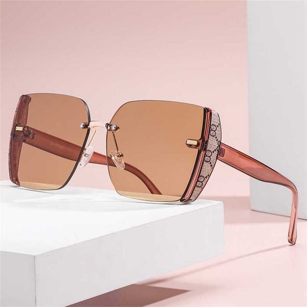 

52% off wholesale of sunglasses uv resistant fashionable frameless for women trendy sunglasses, White;black
