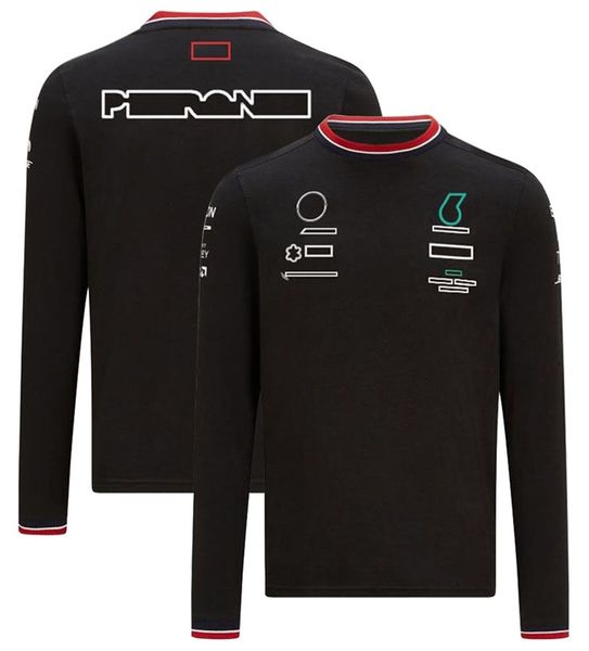 

f1 black long sleeve t-shirt formula 1 fans team racing casual summer men's and women's oversized t-shirt motocross jersey