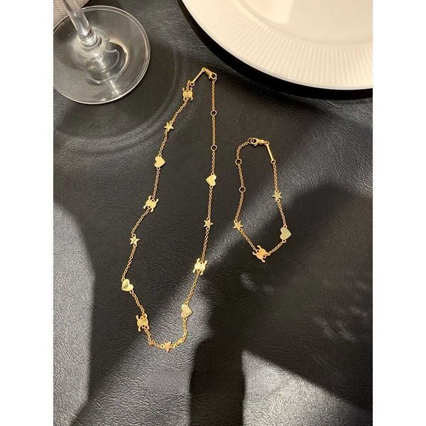 

titanium steel color preserving arc de triomphe love star delicate high grade fashion lisa same style collar chain bracelet necklace, Silver