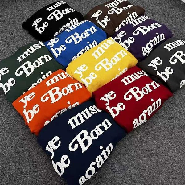 

green oversize cpfm xyz ye must be born again foam print couple hooded fleece hoodie sweatshirt w2212, Black