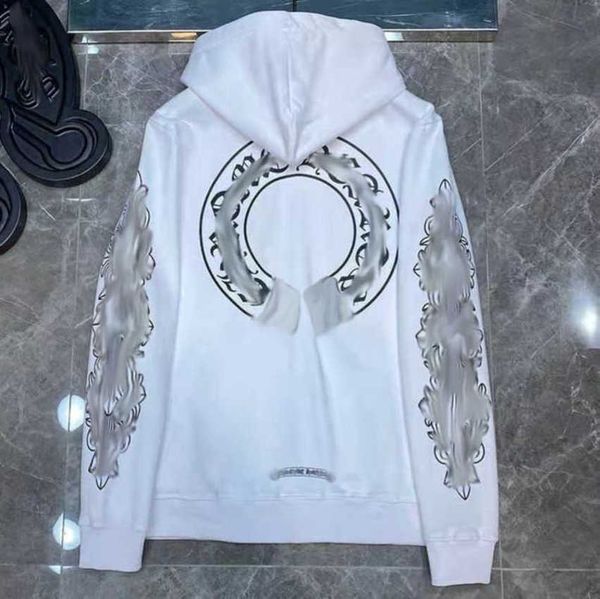 

fashion luxury jackets men's hoodies brand ch sweatshirts designers zipper hooded sweater men women casual pullover sanskrit horseshoe, Black;brown