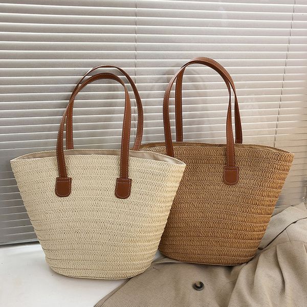 

evening bags weave tote female bohemian shoulder for women 2023 spring summer beach straw handbags casual lady travel shopping 230729