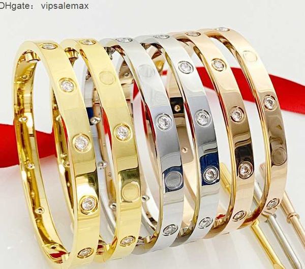 

classics designer love bracelet bangle for women men 4cz 316l titanium steelscrew screwdriver bracelets gold silver bangle jewelry with red, Black