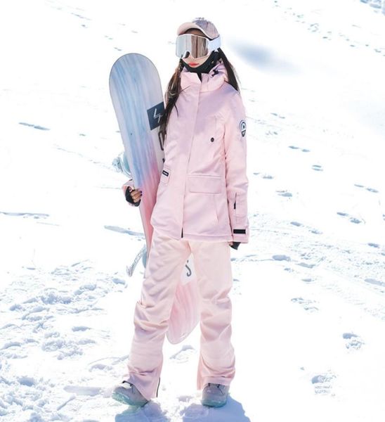 

skiing suits women s ski set thickened warm overalls mountaineering snowboards jacket windproof waterproof snow pants 2210081227021