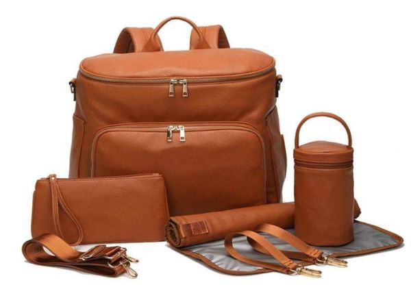 

diaper bags pu leather baby bag nappy backpack mummy travel carry bagchanging padbaby stroller strapsinsulation bagmaternity9916868