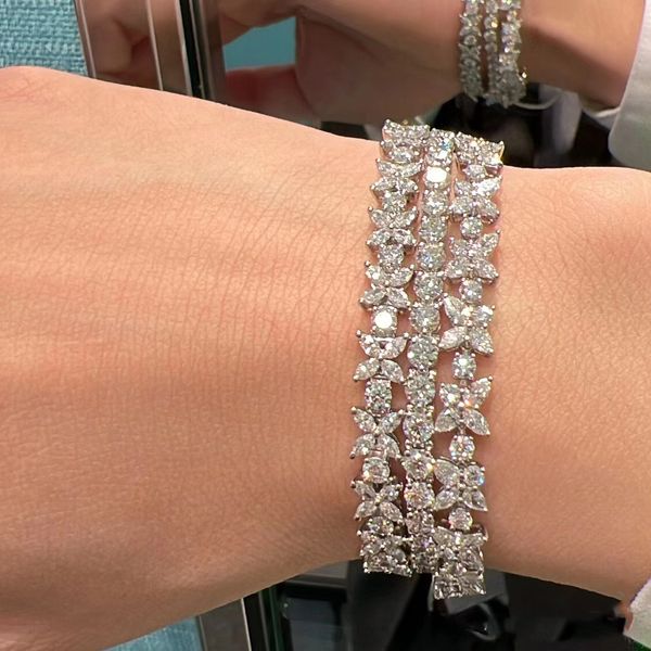 

designer bracelet women's charm crystal bracelet with full diamonds charm bracelet trendy fashion elegant string of beads party diamond, Black
