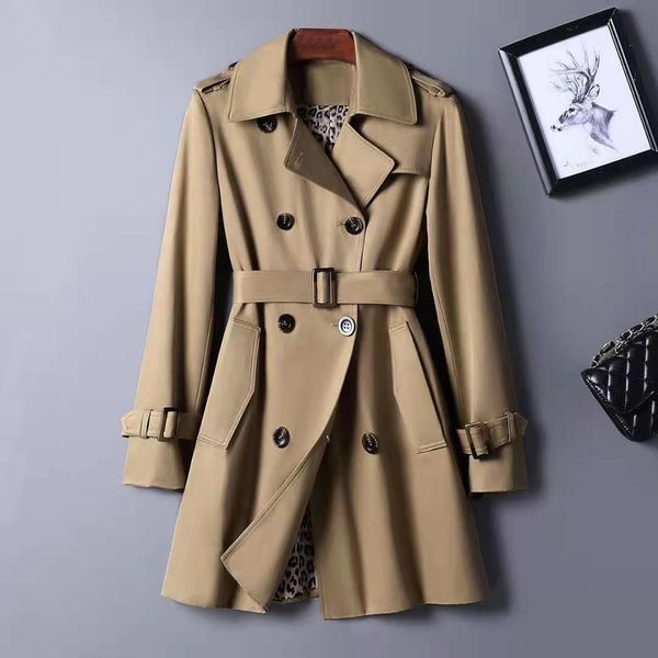 

designer luxury women trench coats windbreaker jacket loose belt coat female casual long trenchs coat, Tan;black