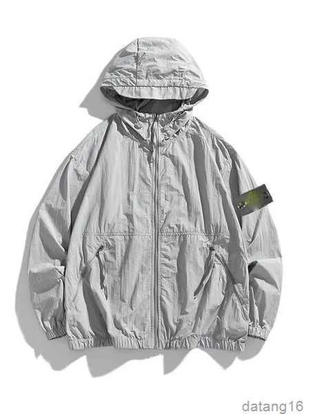 

stone jacket outerwear designer badges zipper shirt loose style spring autumn mens breathable portable street clothing island thin n3vx, Black;brown