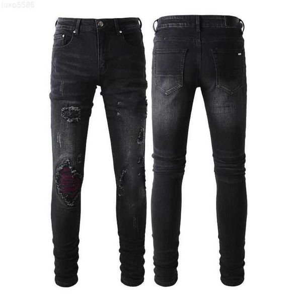 

mens jeans stree denim tears luxury designer men embroidery pants purple jeans clothing di_girlyhkz, Blue