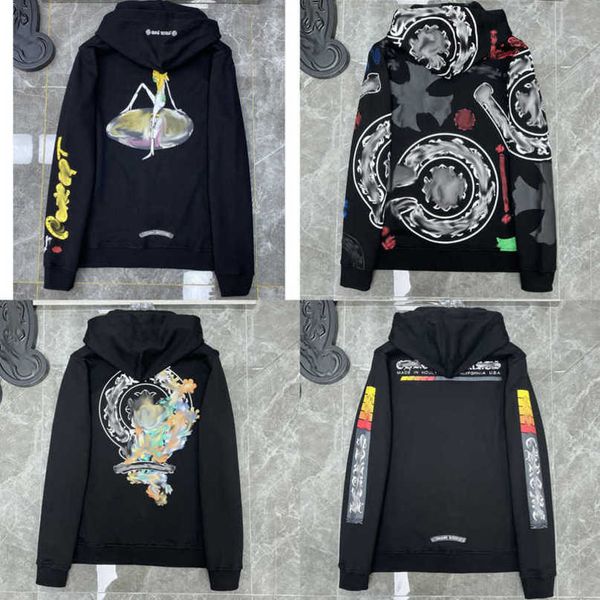 

luxury sweatshirts jackets brand hoodies zipper hooded men women designers sanskrit horseshoe cross pullover sweater hoodie coat jacket a7qz, Black