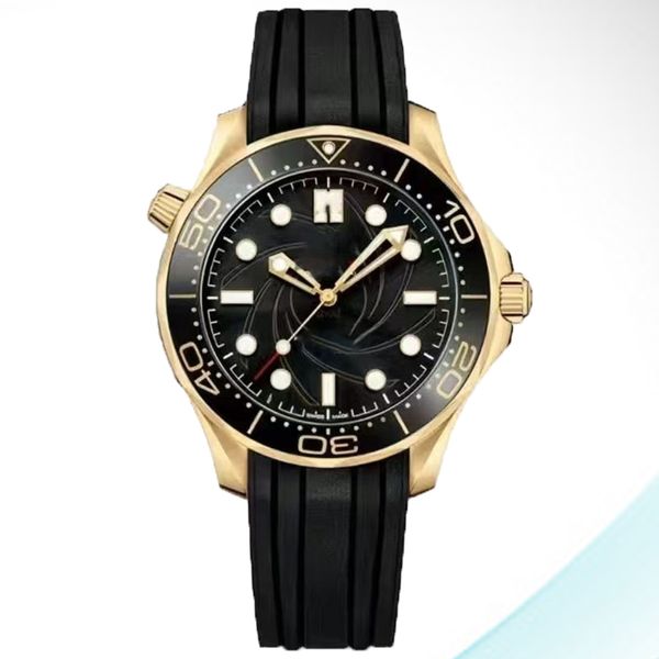 

designer famous watch mens watches omeg casual mechanical watches sapphire 41mm montre with box 2813 movement waterproof leather strap black, Slivery;brown