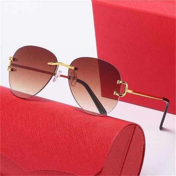 

50% off sunglasses 2023 new big frame toad men's fashion frameless fashionable women's sunglasseskajia new, White;black