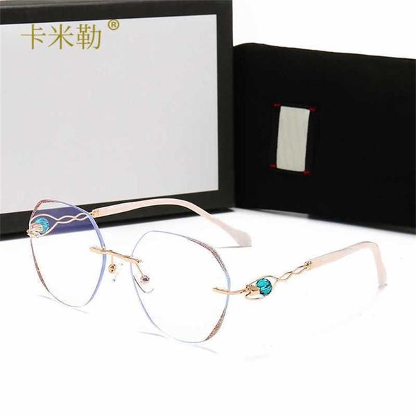 

52% off wholesale of new online celebrity tiktok fashion trend sunglasses women go shopping personality rimless cut edge glasses 811, White;black