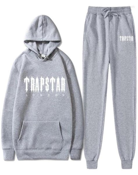 

men039s tracksuits men39s tracksuit trend hooded 2 pieces set hoodie sweatshirt sweatpants sportwear jogging outfit 1885592, Gray