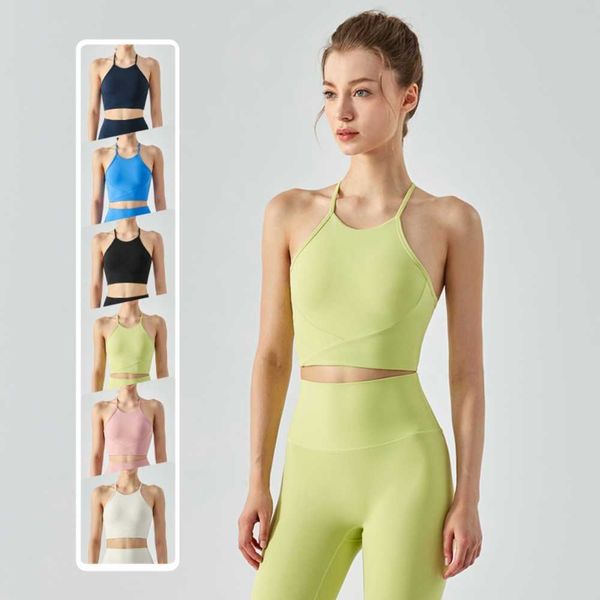 

lulu sale lemon bra beauty deep u back lemon halter vest fitness underwear running sports bra gym tank vest woman summer shirt