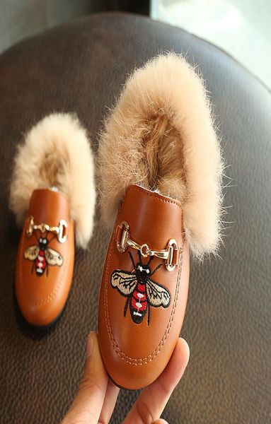

honeybee girls boys kids cottonpadded designer shoes cartoon soft sole children casual shoes autumn winter warm flat shoes kids4463775, Black;red