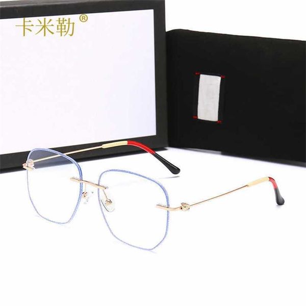 

52% off wholesale of new anti light large oval face blue film frame fashionable black sunglasses 807, White;black