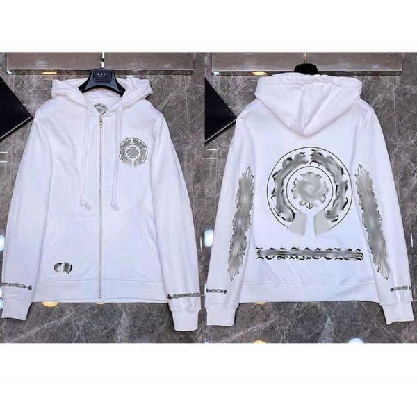 

fashion men's luxury sweatshirts jackets brandch hoodies zipper hooded men women designers sanskrit horseshoe cross pullover sweater ho, Black