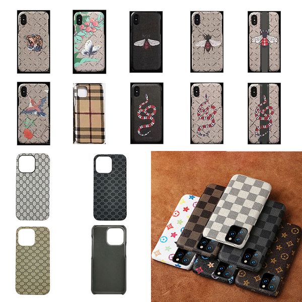 

designer classic cell phone cases for apple iphone 14 plus 13 12 11 pro max samsung s23 s22 s21 note 20 ultra luxury pu leather mobile back