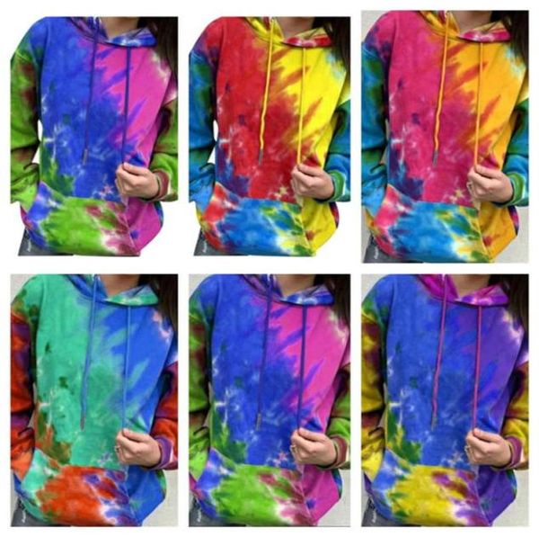 

women sweater pullover designer tiedye long sleeve hoodies hooded jacket coat ladies autumn winter trendy sweatershirt e12043903916, White