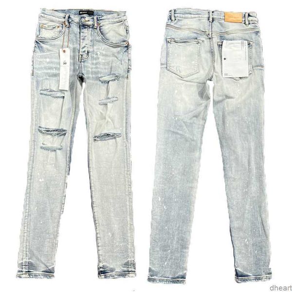 

designer purple jeans brand european ripped jean men embroidery quilting ripped for trend brand vintage pant mens fold slim skinny fashion s, Blue