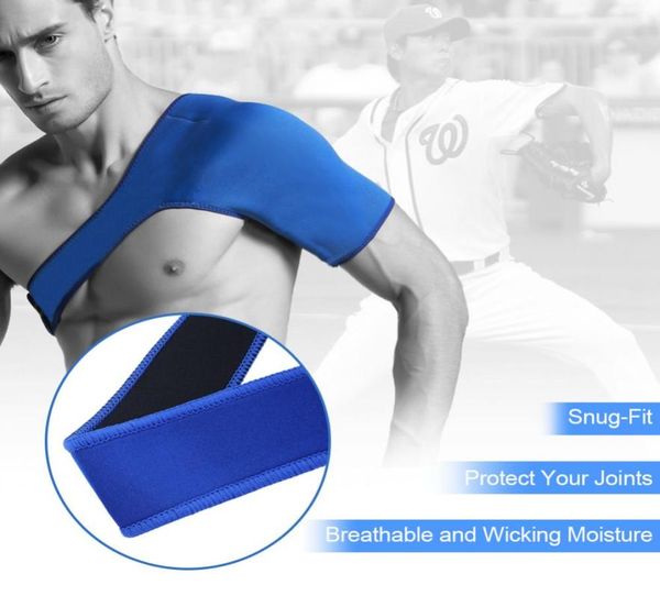 

1pc shoulder support elastic bandage breathable shoulder protection sports fitness tape scr single shoulder protector strap4009175, Black;blue