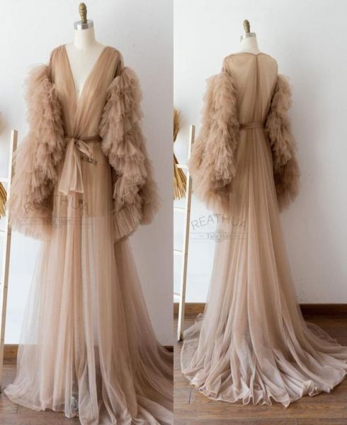 

champagne maternity dresses v neck a line tiered skirts maternity gown for poshoot boudoir lingerie ruffled bathrobe nightwear 4153976, White;pink