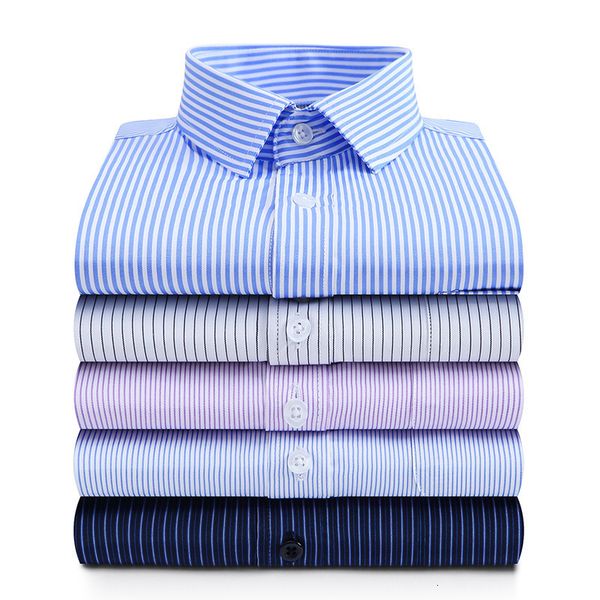 

men's dress shirts men's long sleeve shirt solid striped luxury dress shirts spring autumn pocket formal business standard-fit off, White;black