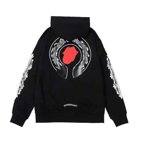 

luxury fashion men's jackets hoodies brandch sweatshirts designers zipper hooded sweater men women casual pullover sanskrit horseshoe h, Black