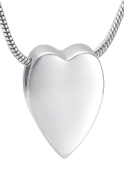 

pendant necklaces lkj9952 blank/ engravable heart cremation necklace for men women memorial urn ashes holder keepsake jewelry with cha985404, Silver