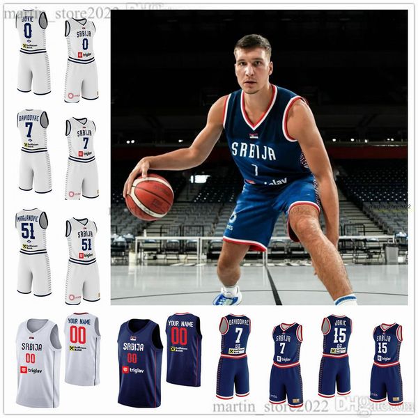 

2023 srbigr serbia basketball jerseys 7 bogdan bogdanovic 17 aleksej pokusevski 0 nikola jovic 15 jokic avramovic ristic dobric guduric jara, Black;red