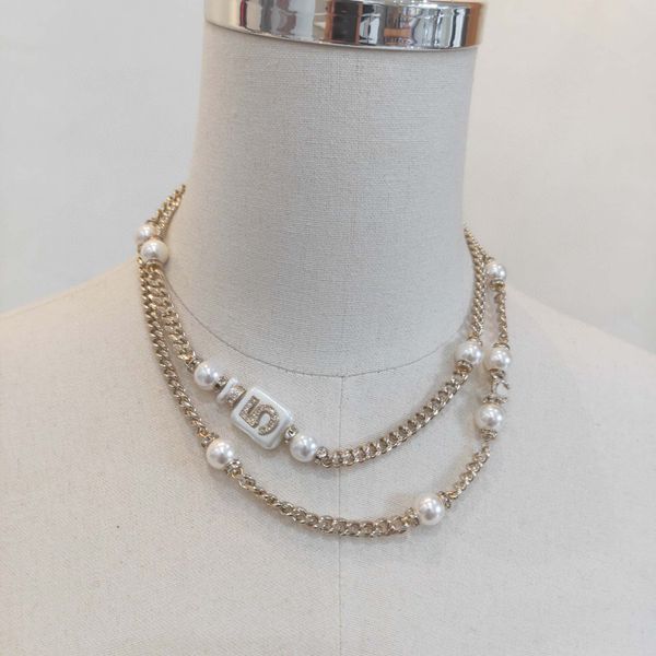 

2023 luxury quality charm long chain sweater pendant necklace with bottle shape nature shell beads have box stamp ps7431b, Golden