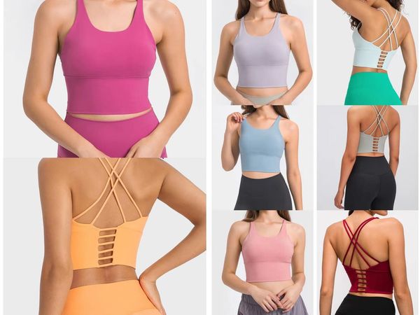 

lu yoga bra sports bra full cup quick dry shockproof cross back push up workout bra for women gym running jogging fitness bra