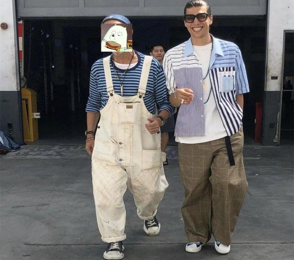 

men039s jeans firmranch springautumn men amekaji multipockets bib pants for overalls jumpsuits loose american casual suspende2199705, Blue