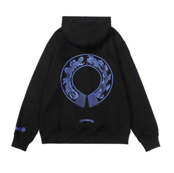 

luxury men's fashion jackets hoodies brandch sweatshirts designers zipper hooded sweater men women casual pullover sanskrit horseshoe h, Black