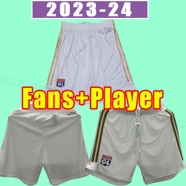 

23 24 maillot lyon olympiques soccer shorts lyonnais ol digital traore memphis equipment bruno g football pants fans version men 2023 2024, Black;red