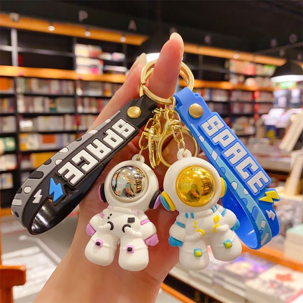 

fashion blogger designer jewelr cartoon silicone astronaut astronaut keychain mobile phone keychains lanyards keyrings wholesale ys198, Slivery;golden