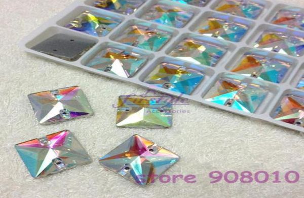 

72pcs 10mm glass clear ab square sew on crystal rhinestones flatback 2holes 10x10mm sewing crystals9567108, Black
