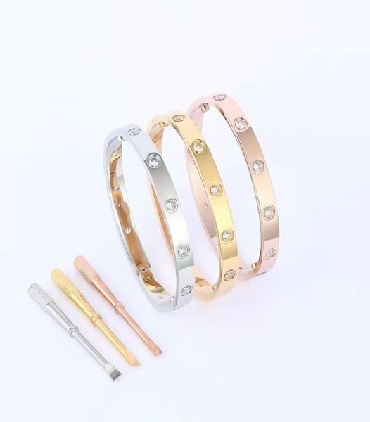 

love bracelet bangles women men titanium steel screw screwdriver bracelets gold silver rose nail bracelet jewelry with velvet baga3345054, Golden;silver