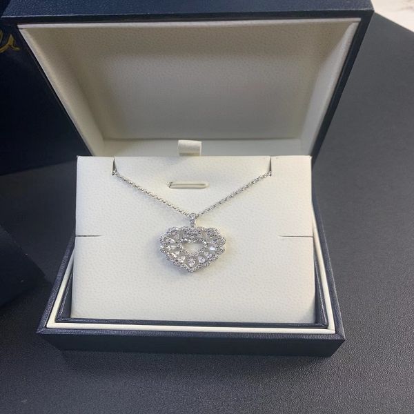 

fashion women's necklace all diamond small pendant necklace wedding engagement ring jewelry gift 2023 1, Silver