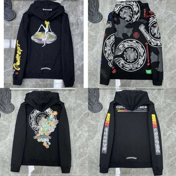 

luxury classics men's sweatshirts jackets brandch hoodies zipper hooded men women designers sanskrit horseshoe cross pullover sweater h, Black;brown