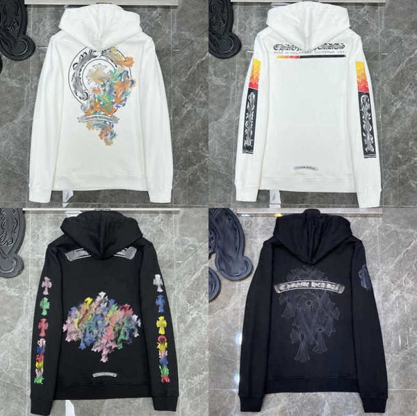 

men's fashion luxury sweatshirts jackets brandch hoodies zipper hooded men women designers sanskrit horseshoe cross pullover sweater ho, Black;brown