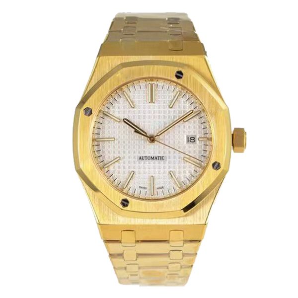 

mens automatic mechanical watch 41mm 904l all stainless steel watches super luminous sapphire glass waterproof wristwatch montre de luxe, Slivery;brown