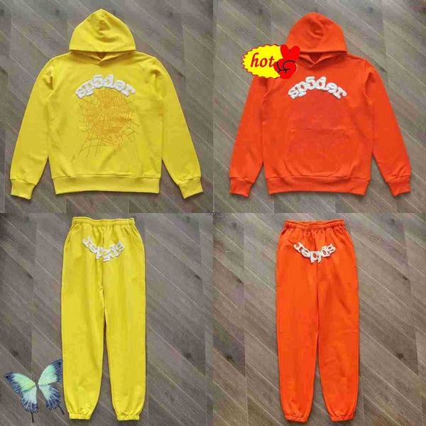 

men's hoodies sweatshirts sp5der 555555 spider orange sweatshirt suit young thug sweatpant set t221216ztbd, Black