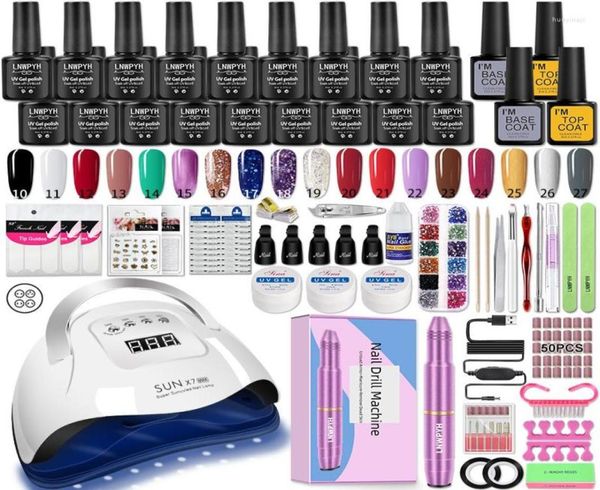 

nail art kits manicure set with uv led lamp dryer extension gel kit semi permanent varnish portable electric drill tools77842891052901