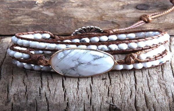 

md fashion beaded boho bracelet jewelry handmade natural stones charm 3 strands wrap bracelets drop 9148131, Golden;silver