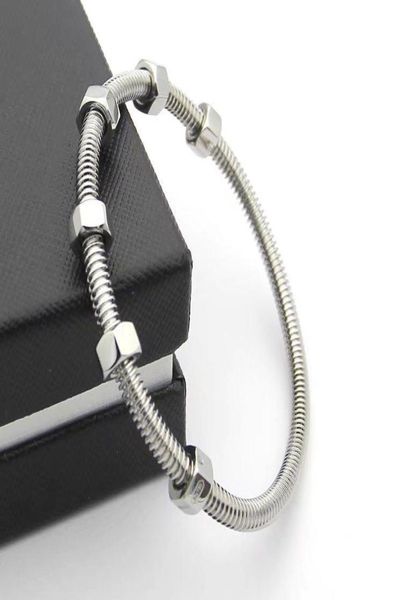 

stainless steel bangle screw bracelet fashion designer jewelry women bracelets iced out8372440, Black