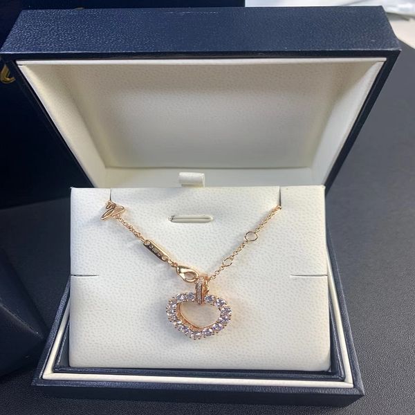 

fashion women's necklace all diamond small pendant necklace wedding engagement ring jewelry gift new, Silver
