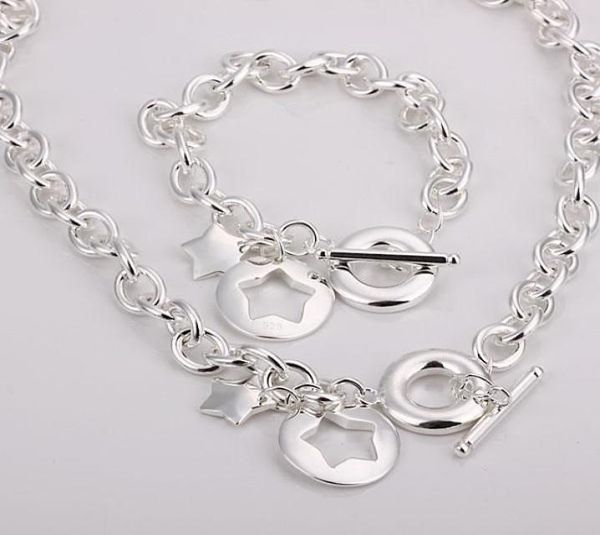 

whole lowest christmas gift 925 silver necklacebracelet set s278227534